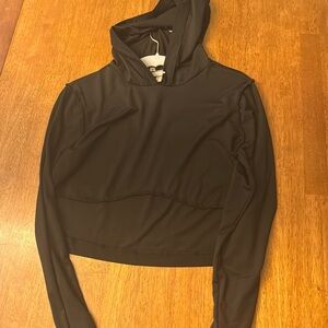 hooded black croptop